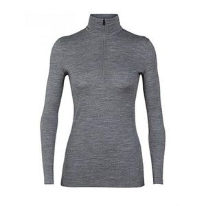 Icebreaker Gray Bodyfit 260 Half Zip Sweater Top
